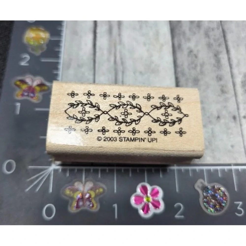 Stampin' Up! Flower Leafy Ivy Border 2003 Rubber Stamp Wood #A34